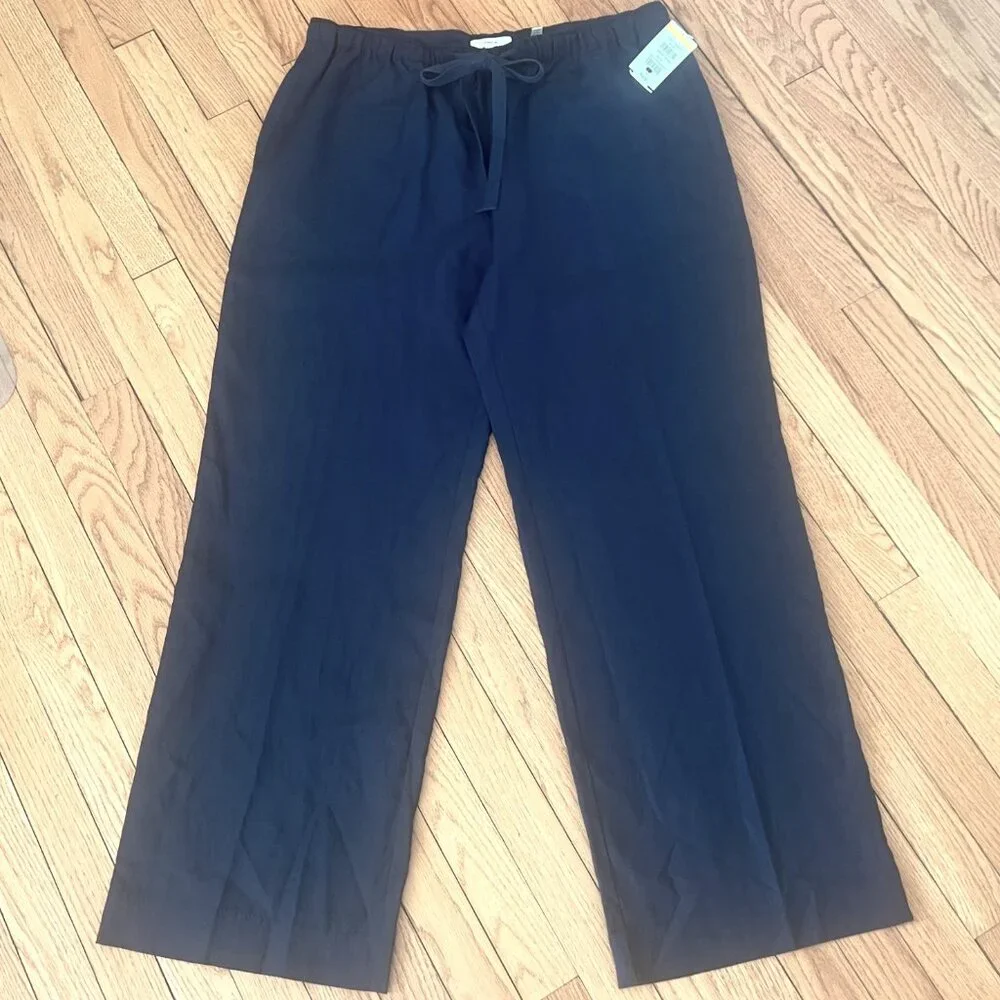 NWOT Vince High Rise Wide Leg Blue Elastic Waist Drawstring Utility Pant Size XL - Picture 6 of 11